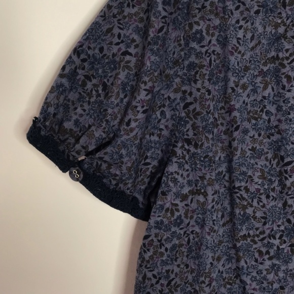 TALBOTS • Floral Stretch Keyhole Button Down • L - Picture 5 of 6